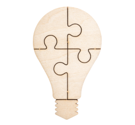 Ampoule en bois plate avec sa douille